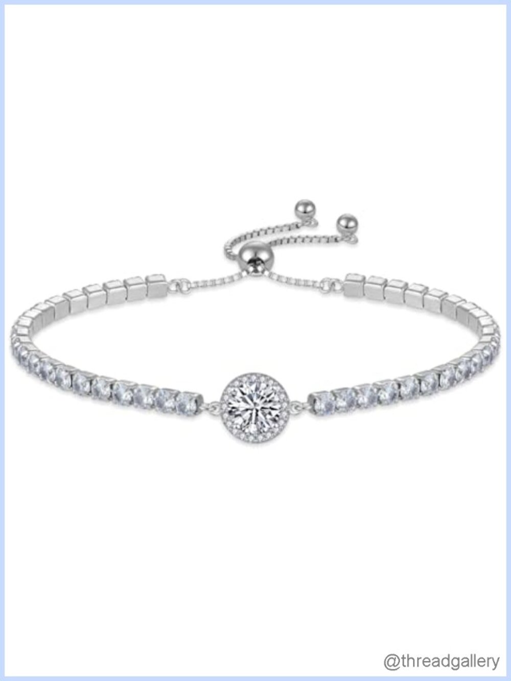 Adjustable 925 Sterling Silver Tennis Bracelet 3mm D VVS1 Moissanite Gift